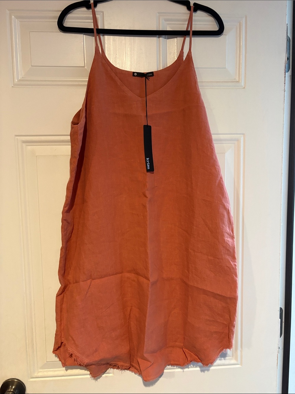 KRisa salmon Linen dress
